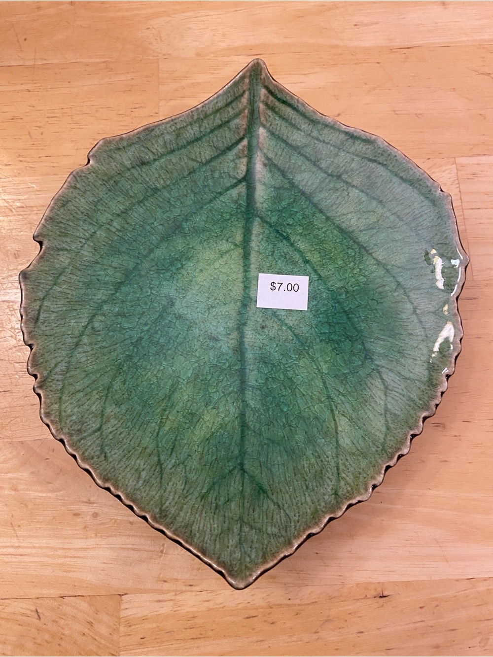 Costa Nova green leaf Stoneware appetizer serving Plate About 6x7 New